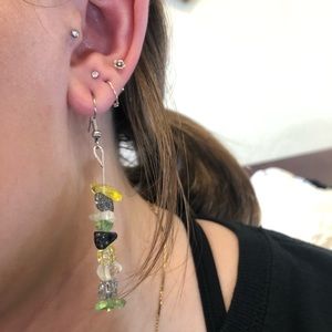 homemade multi-color stone earrings